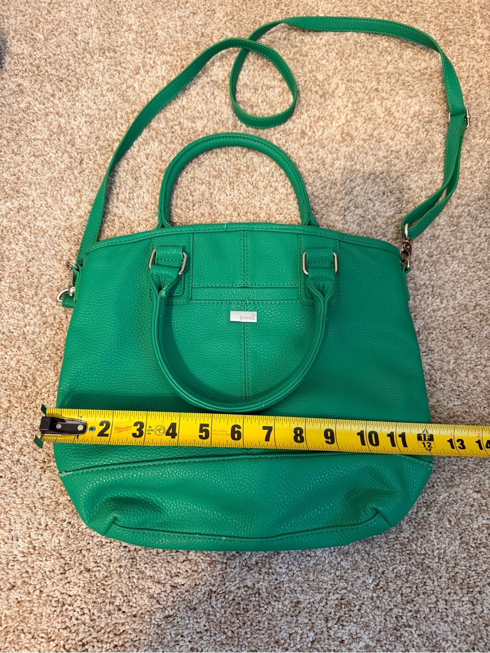 thirty-one Green Pebble Tote with Crossbody Strap